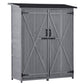 Outdoor 5.3ft Hx4.6ft L Wood Storage Shed Tool Organizer,Garden Shed, Storage Cabinet with Waterproof Asphalt Roof Gray