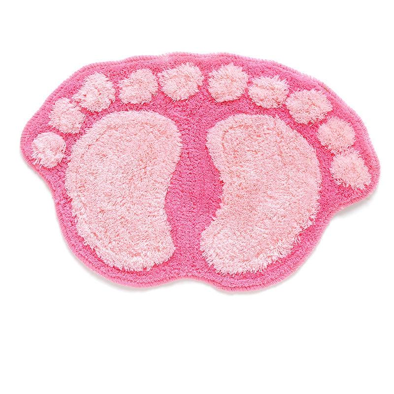 Foot Print Bath Mats Non-slip Bathroom Carpet Mat Toilet Bathroom Rug Bath Pad