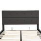 Upholstered Platform Bed with Underneath Storage Queen Size Gray