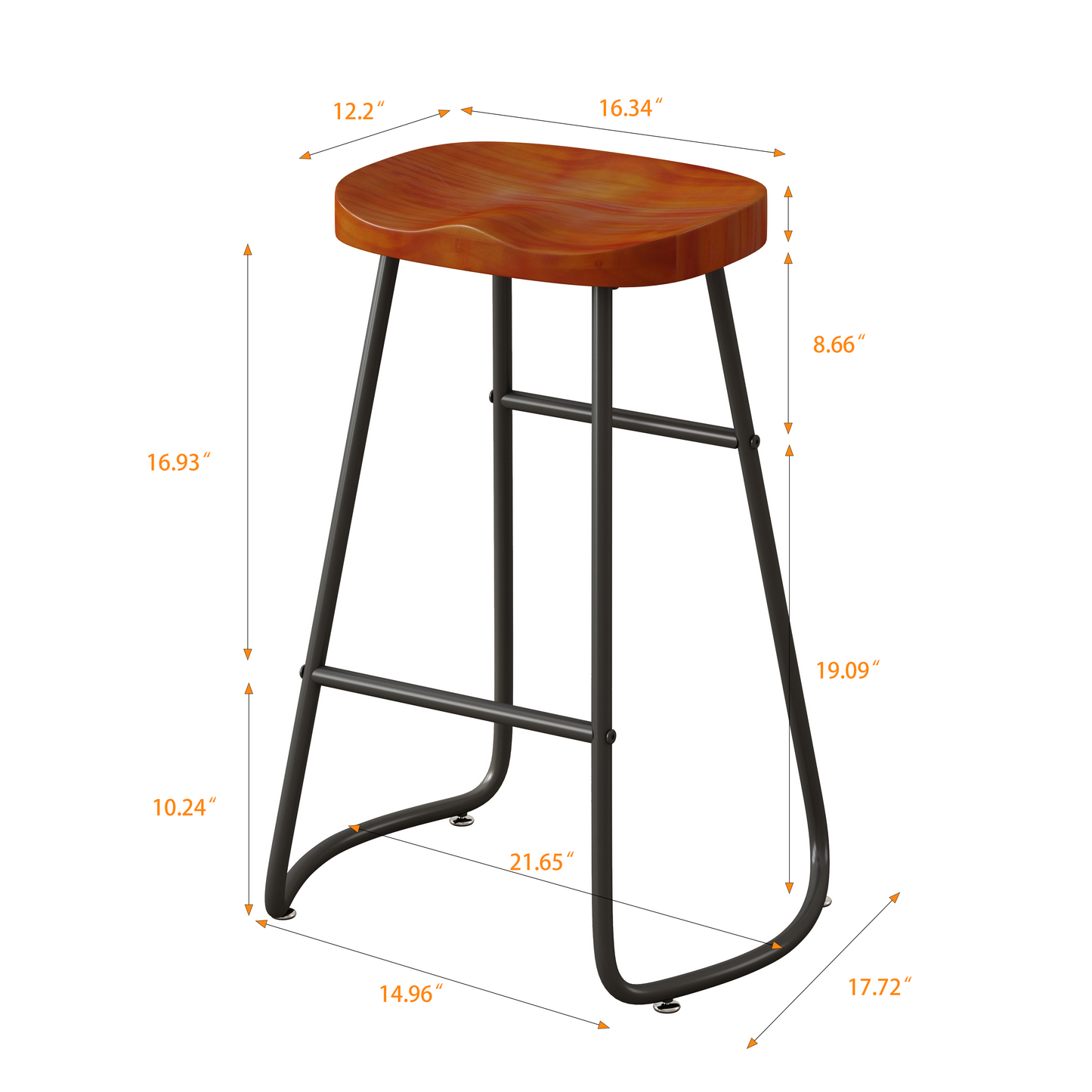 Stylish and Minimalist Bar Stools Set of 2 Counter Height Bar Stools for Kitchen Island Brown