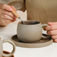 Coffee mug set ceramic retro stoneware Japanese mug and saucer combination