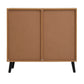 Storage cabinet with 3 drawers and adjustable shelves, medieval cabinet with doors in natural wood color