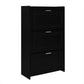 U-Can Shoe Storage Cabinet for Entryway with 3 Flip Drawers, Modern Shoe Organizer Cabinet, Free Standing Shoe Rack Black