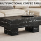 The black coffee table has patterns Modern rectangular table suitable for living rooms and apartments