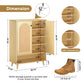 Shoe Storage Cabinet with Adjustable Plates Natural doors