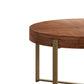 Modern Retro Splicing Round Coffee Table Fir Wood Table Top with Gold Cross Legs Base(Same SKU:W757126236)