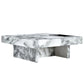 A modern and practical coffee table black and white in imitation marble pattern made of MDF material