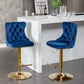 25-33 Inch, Modern Upholstered Bar Stools with Backs Comfortable Tufted for Home Pub and Kitchen Island,Blue,Set of 2