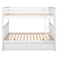 Full over Full Bunk Bed with Drawers  Convertible Beds  White