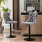 Gray,Set of 2 25-33 Inch,17.7 inch base, Modern Upholstered Bar Stools with Backs Comfortable Tufted for Home Pub and Kitchen