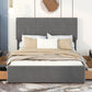 Queen Size Upholstery Platform Bed with Four Drawers on Two Sides  Adjustable Headboard  Grey