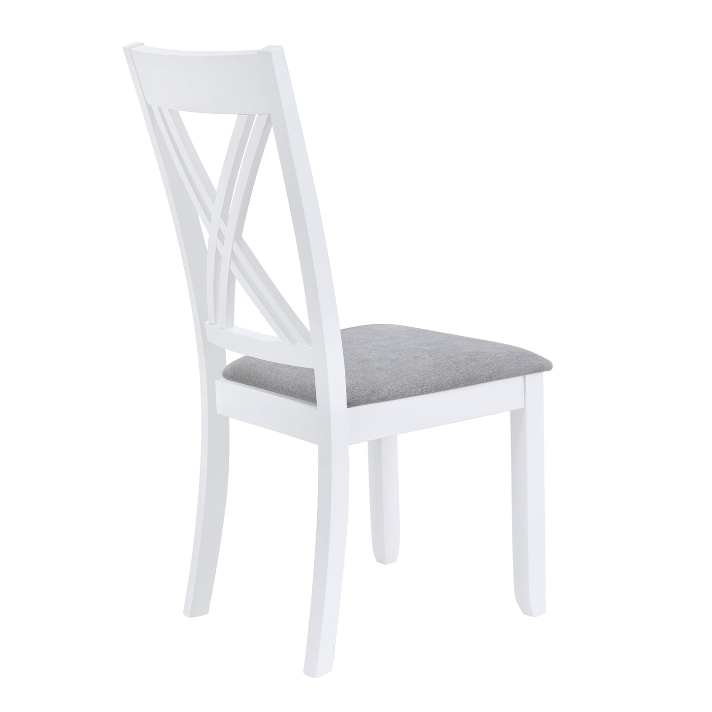 Juego de mesa de comedor de madera rústica minimalista de 5 piezas TOPMAX con 4 sillas con respaldo en X, acabado blanco