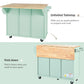 Kitchen trolley, cabinet door internal storage rack with storage cabinet and 3 dining room drawers, mint green