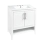 Bathroom Vanity with Sink Multi-functional Bathroom Cabinet with Doors and Drawers Solid Frame and MDF Board, White