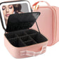 Large capacity LED mirror makeup bag, multifunctional DIY partition storage box, portable waterproof makeup case for women