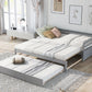 Twin or Double Twin Daybed with Trundle Gray