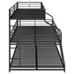 Twin XL/Full XL/Queen Triple Bunk Bed with Long and Short Ladder and Full-Length Guardrails Black