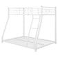 Metal Floor Bunk Bed  Twin over Full White