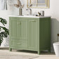 36" Bathroom Vanity with Sink, Double Door Cabinet, Large Drawer, and Flip Drawer, Green Finish