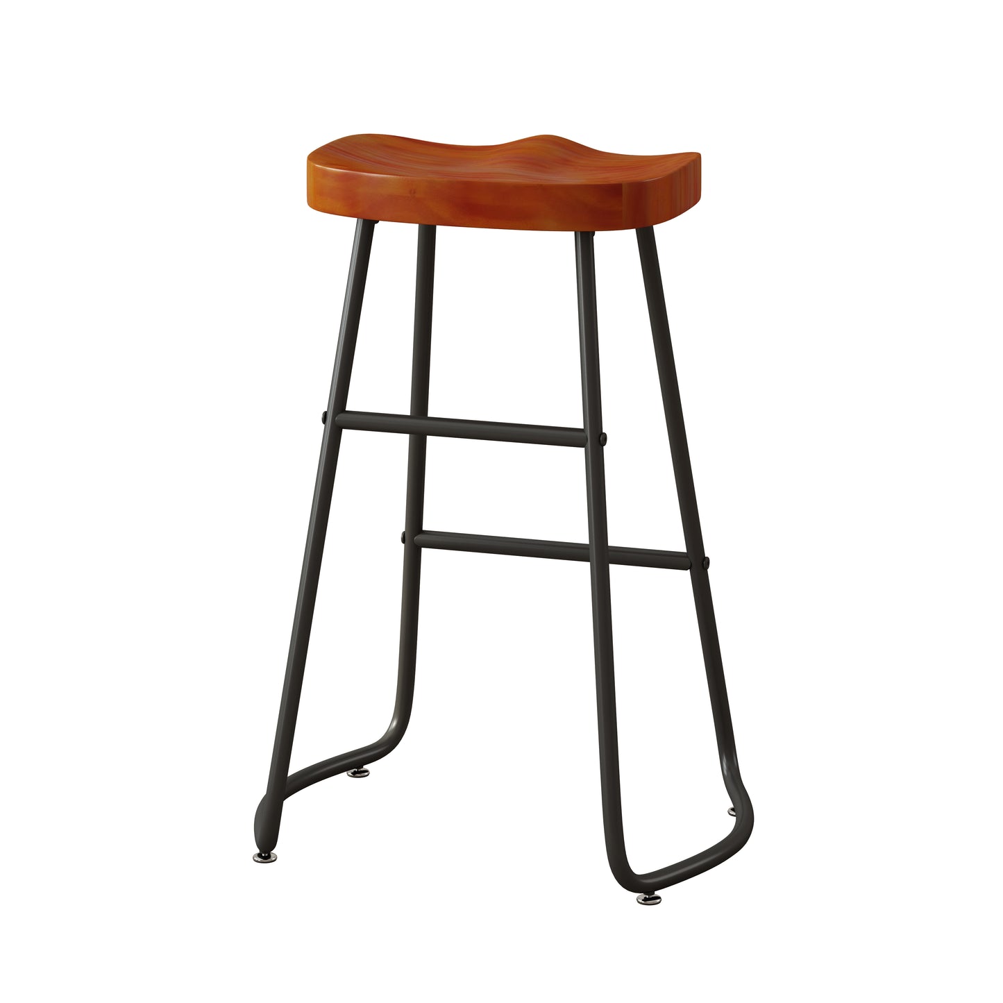 Stylish and Minimalist Bar Stools Set of 2 Counter Height Bar Stools for Kitchen Island Brown