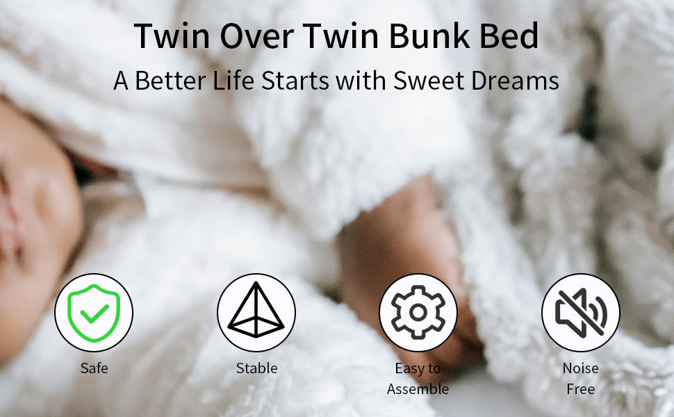 Heavy-duty Sturdy Meta Twin over Twin with Trundle Bunk Bed/l/ Noise Reduced/ Safety Guardrail/No Box Spring Needed,White