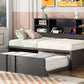 Metal Twin Size Daybed with Twin Size Trundle  Storage Shelves and USB Ports  Black