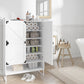 Shoe Cabinet with Doors, 6-Tier Storage with Adjustable Shelves, Wooden Shoe Rack Organizer