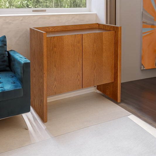 Walnut Buffet Cabinet with Storage Panels