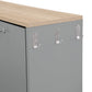 ON-TRANS narrow design shoe cabinet with 3 flip drawers and 3 independent shoe racks with 3 hooks, gray