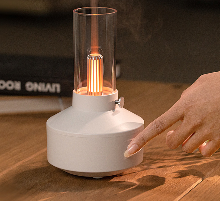 Humidificador de aromaterapia con luz de velas con USB para escritorio 