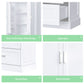 Tall Bathroom Storage Cabinet with Two Doors and Drawers, Adjustable Shelf, MDF Board, White Finish