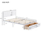 Full Size Platform Bed with Under-bed Drawers White