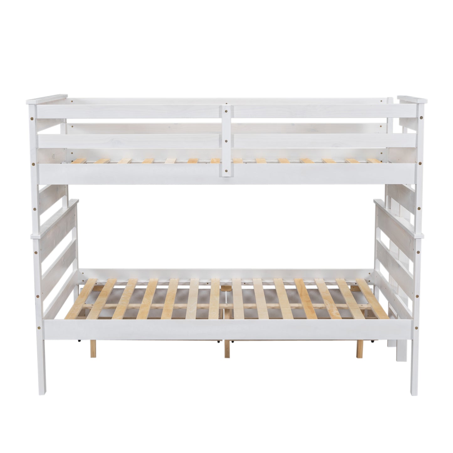 Wood Twin over Full Bunk Bed with 2 Drawers  White