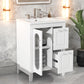 Bathroom Vanity with Sink, Bathroom Vanity Cabinet with Two Drawers and Door, Adjustable Shelf, Solid Wood and MDF, White