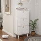 Modern Arc Design Shoe Cabinet With 3 Drawers,Shoe Storage Cabinet for Entryway,Outdoor,White Finish