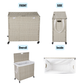 Laundry Hamper With Lid PE Rattan Powder Coating Frame Clothes Hampers with 02 Removable Bags, Wheels, 160L, Grey Color