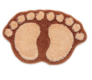 Foot Print Bath Mats Non-slip Bathroom Carpet Mat Toilet Bathroom Rug Bath Pad