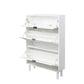 Shoe cabinet, independent flip bucket shoe cabinet with 3 flip drawers, modern shoe box (white)