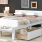 Full Bed with Footboard Bench 2 drawers White