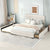 Queen Upholstered Platform Bed with Twin Size Trundle and Two Drawers  Beige