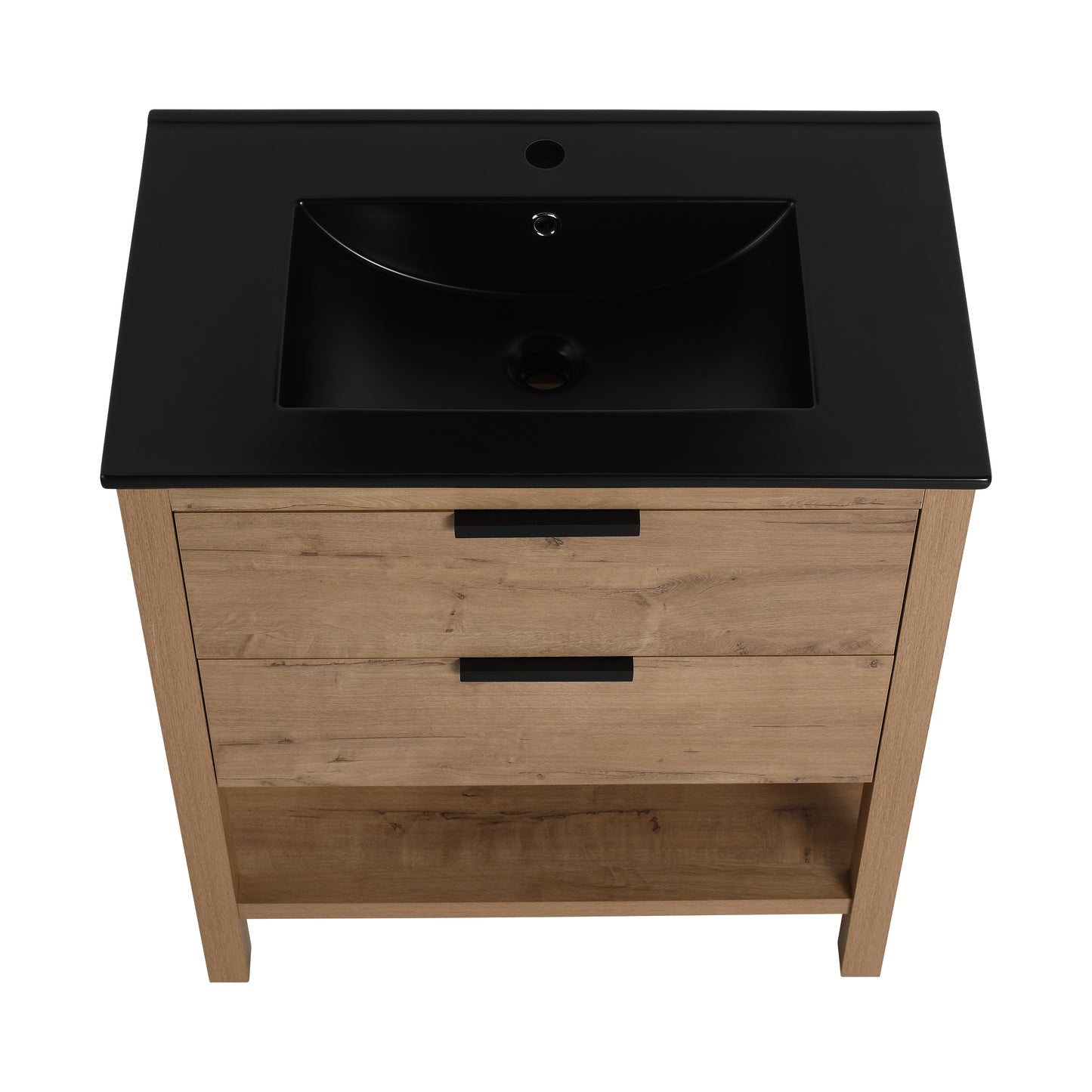 30 Inch Bathroom Vanity Plywood With 2 Drawers(BVB01030IMO-BL9075BK)