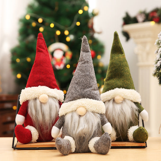 Christmas Decoration Santa Claus Faceless Doll Elf Figurine Window Display Christmas Supplies