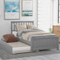 Twin size Platform Bed with Trundle Gray