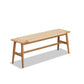 Woven Design Natural Oak Wood Dining Bench, Perfect for Dining Rooms, Bedrooms, and Bathrooms