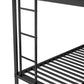 Twin over Full Bed with Sturdy Steel Frame Bunk Bed with Twin Size Trundle  Two-Side Ladders  Black