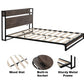 Platform Queen Bed with Socket Fast Assemble Design