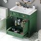 30" Uncovered Bathroom Vanity with Soft-Closed Door, Solid Wood Frame Storage Cabinet, Green Finish