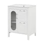 Bathroom Vanity with Sink, Bathroom Vanity Cabinet with Two Drawers and Door, Adjustable Shelf, Solid Wood and MDF, White