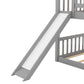 Twin over Twin Bunk Bed with Convertible Slide and Ladder  Gray