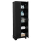 Storage Cabinet with Two Doors for Bathroom, Office, Adjustable Shelf, MDF Board, Black